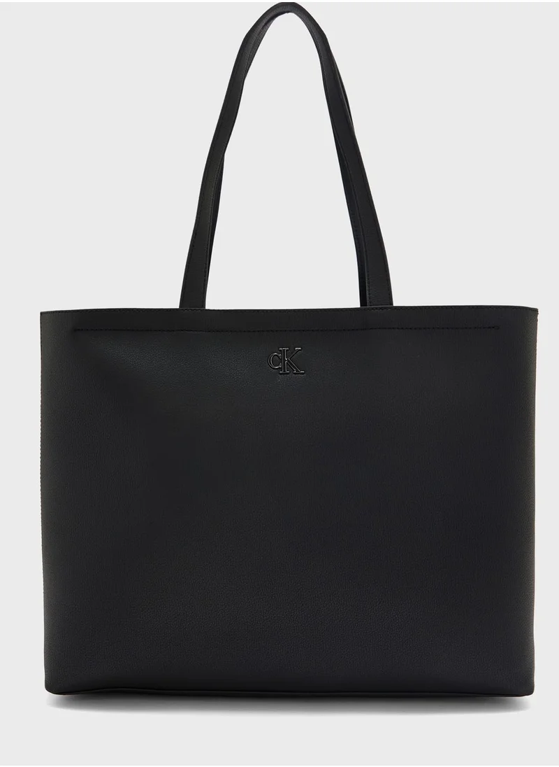 CALVIN KLEIN Logo Detailed Zip Over Tote