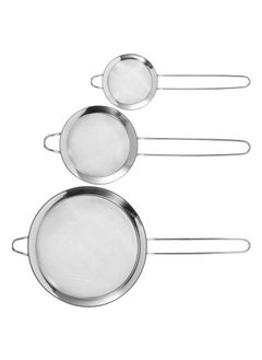 RAQTA 3-Piece Fine Mesh Strainer Set | Stainless Steel Sieves (7cm, 8cm, 10cm) with Non-Slip Handle | Kitchen Strainers for Tea, Cocktails, Juice, Flour, Spices & Baking  - Image 2