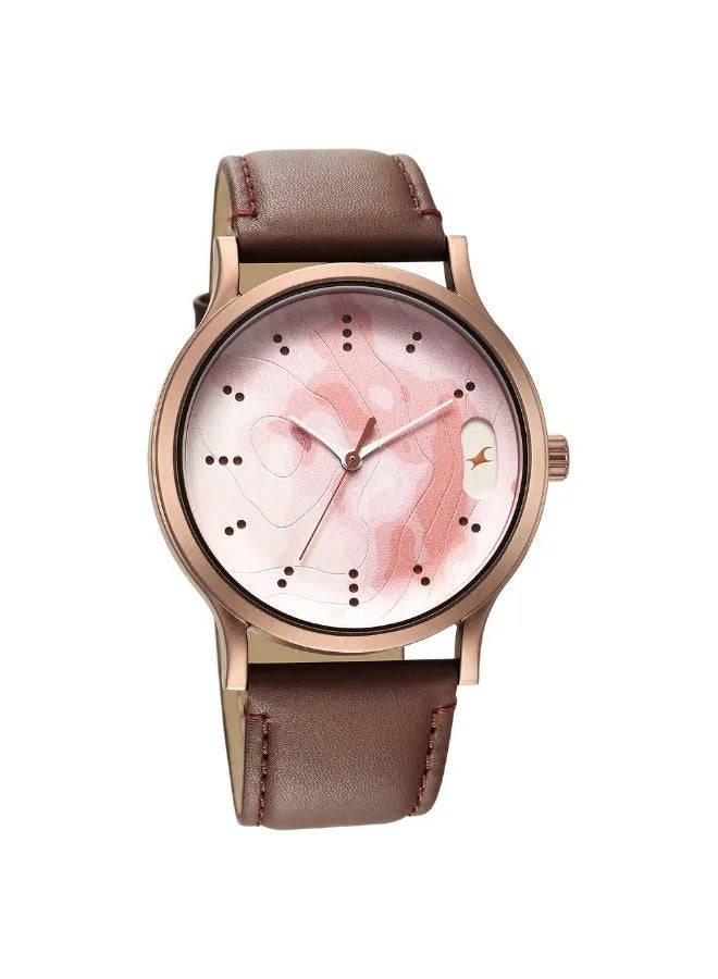 fastrack Men's Analog Round Shape Leather Wrist Watch - 3296QL02 - 47.85 Mm - Image 1