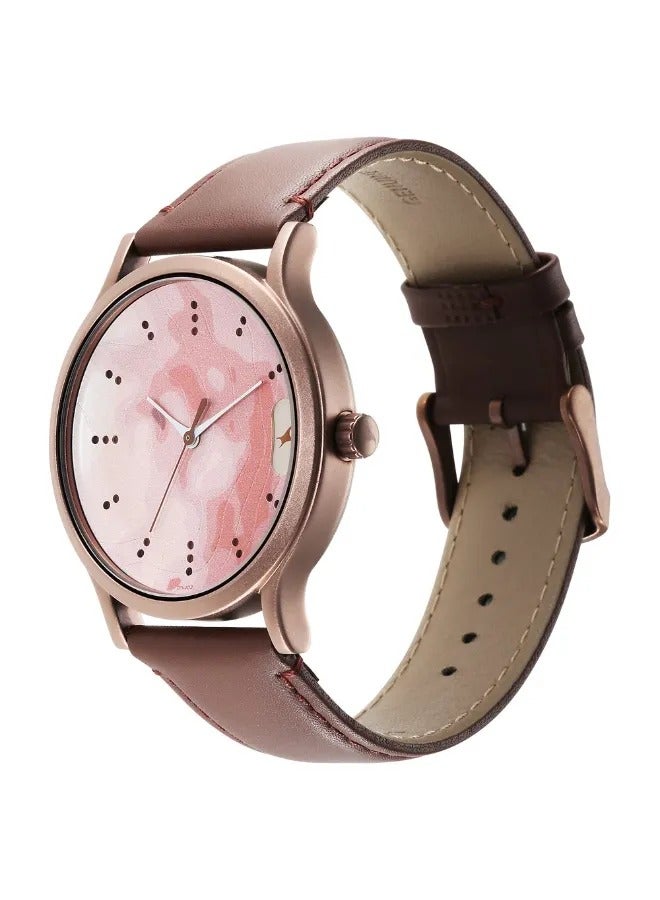 fastrack Men's Analog Round Shape Leather Wrist Watch - 3296QL02 - 47.85 Mm - Image 3