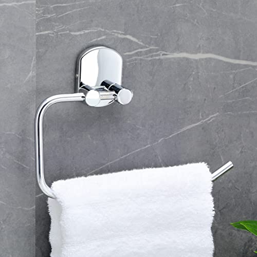 FORTUNE Stainless Steel Wall Mounted 304 Grade Napkin Ring/Towel Ring/Napkin Holder/Towel Hanger/Bathroom Accessories (Chrome) (Pack of 1) - Image 1