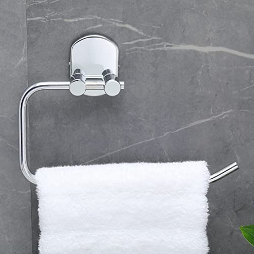 FORTUNE Stainless Steel Wall Mounted 304 Grade Napkin Ring/Towel Ring/Napkin Holder/Towel Hanger/Bathroom Accessories (Chrome) (Pack of 1) - Image 4