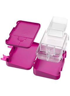 Snack Attack Bento Box or Lunch Box for Kids 4 & 6 Convertible Compartments  | Portion Lunch Box | Food Graded Materials BPA FREE & LEAK PROOF| Made of