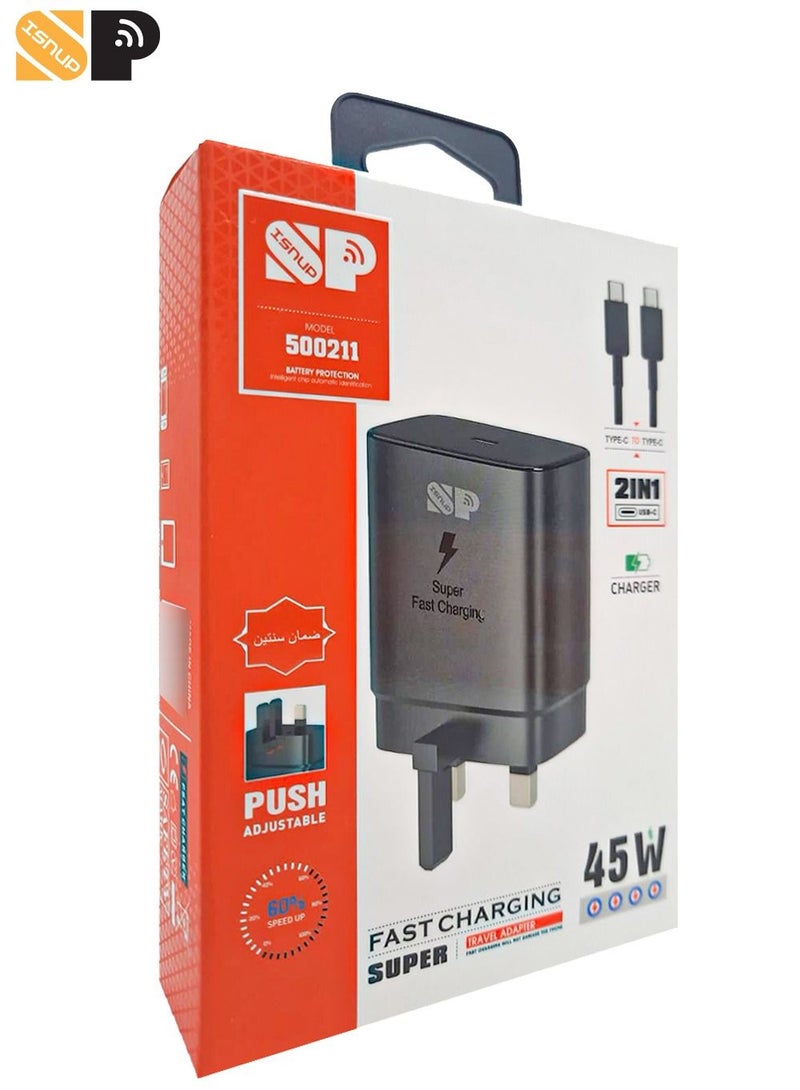 iSNUP wall charger with Type-c charging cable - Image 2