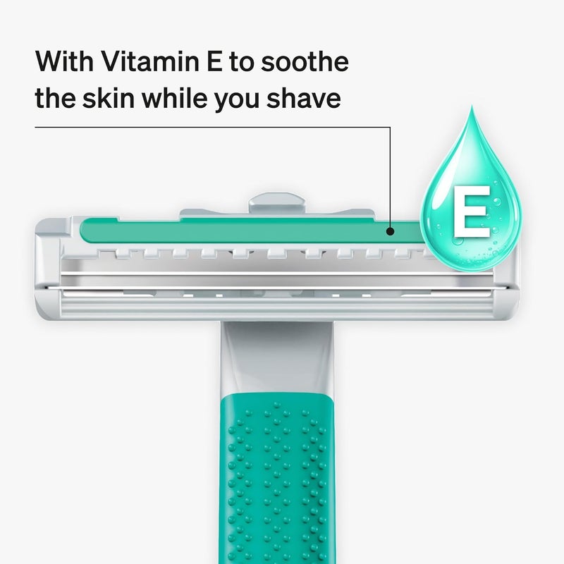 schick شيفك إكزاكتا2 شفرات حلاقة حساسة مزدوجة الاستخدام للرجال - 5 قطع مع فيتامين E و الألوة فيرا - Image 2
