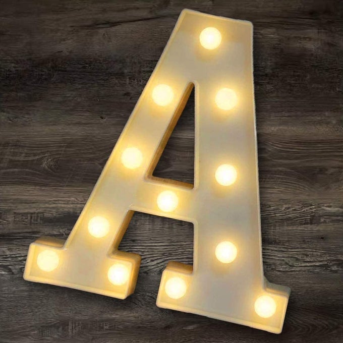 MARQUEE LETTER LIGHTS SIGN LIGHT UP ALPHABET LETTERS FOR WEDDING BIRTHDAY PARTY CHRISTMAS HOME BAR DECORATION WARM WHITE ALPHABETA