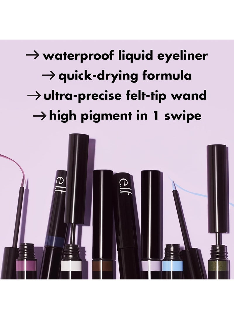 elf h2o proof inkwell eyeliner pen high-pigment waterproof liquid eyeliner matte finish vegan cruelty-free Caffeinated - Image 4