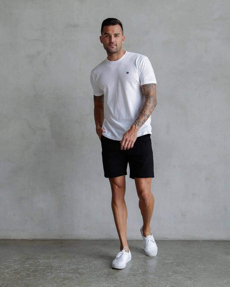 INTO THE AM Men's Fitted Crew Neck Logo Basic Tees - Modern Fit Fresh Classic Short Sleeve T-Shirts for Men (White, Large) - Image 4
