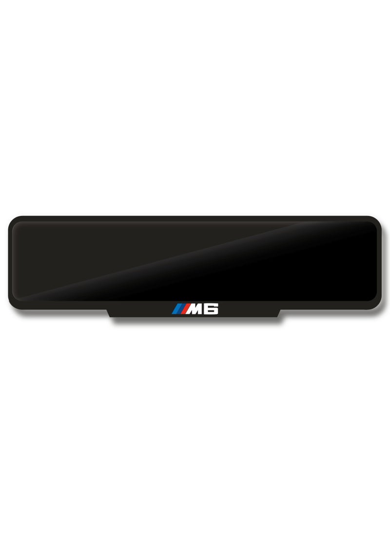 DXBSTAMPS M6 Number Plate Frame – Custom Fit – Gloss Black Finish – Official M Sport Logo – No-Drill Tape Mount – Sport, Square & Long Sizes  - Image 1