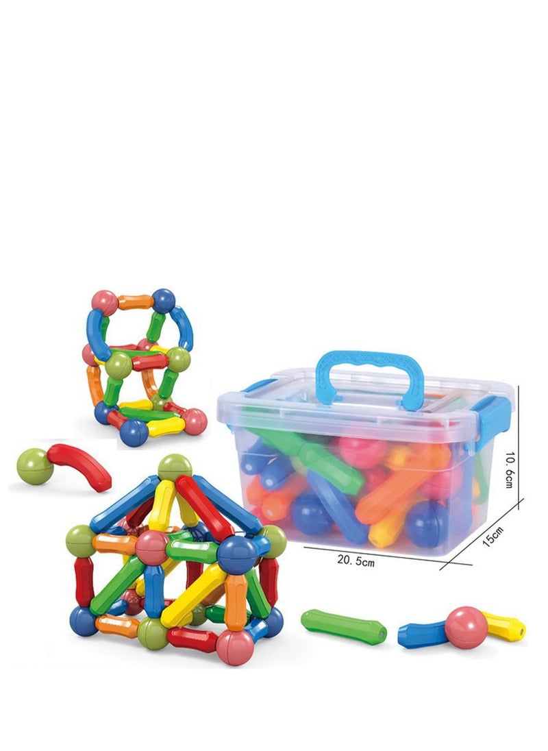 Box of 50 Pieces Magnetic Sticks, Balls and Rods Set, Building Blocks, Sticks and Stacking Educational Toys for Kids Boys and Girls  - Image 2