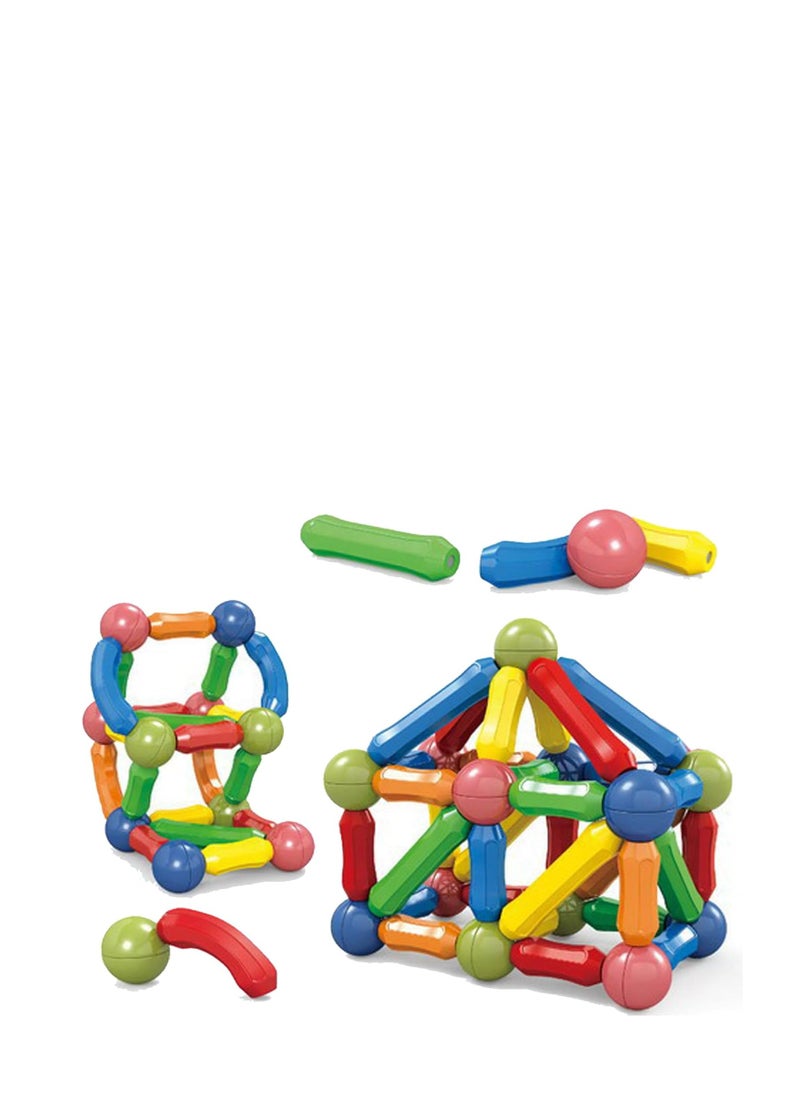 Box of 50 Pieces Magnetic Sticks, Balls and Rods Set, Building Blocks, Sticks and Stacking Educational Toys for Kids Boys and Girls  - Image 3