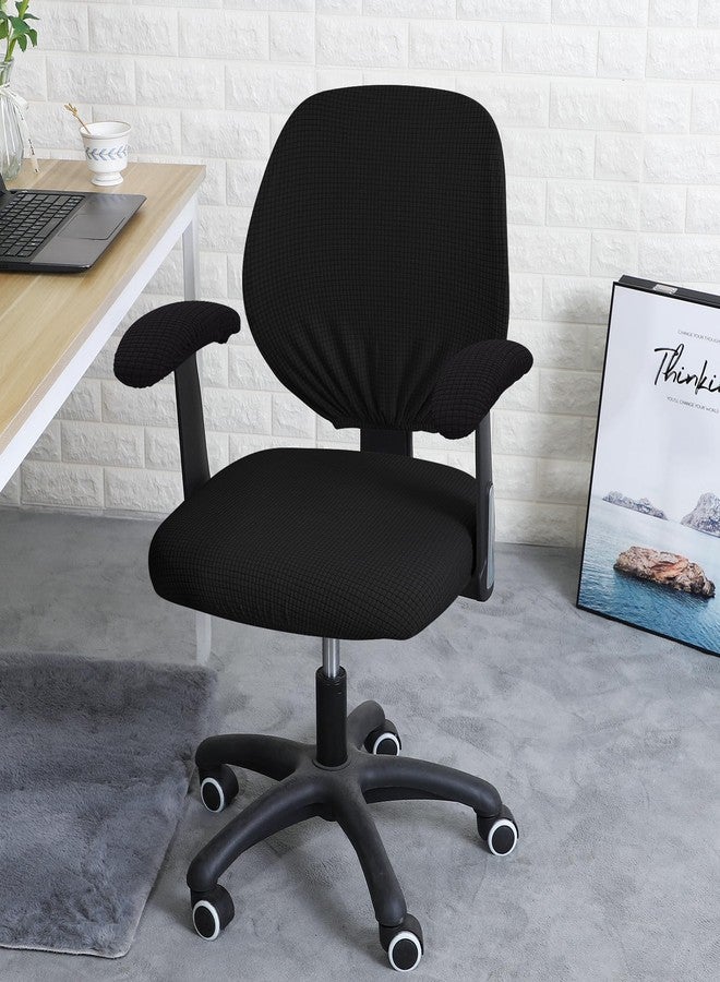 FORCHEER Office Chair Armrest Cover-Elastic Stretchable Water Resistant Spandex Stretch Jacquard Computer Chair Armrest Slipcover for Desk Chairs Arm Black - Image 5