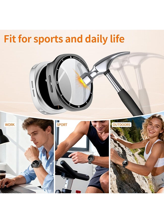 علبة واحدة من واقي الشاشة لساعة سامسونج جالاكسي 8 مقاس 44 مم، فيلم حماية زجاجي مقاوم للضباب عالي الدقة لجهاز الكمبيوتر الصلب الصلب بصم، غطاء واق لإكسسوارات ساعة جالاكسي 8، رمادي تيتانيوم - Image 5