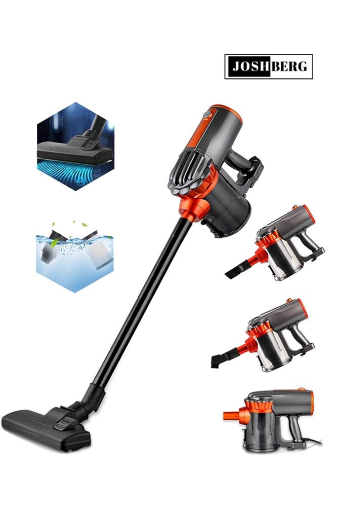 Joshberg 2 in 1 Vacuum Cleaner,4m Corded Upright Vacuum Cleaner,18000pa High Suction Stick Vacuum,600W 1.5L Large Capacity for Home, Hard Floor, Carpet,Bed,Car,GHA-585,Black - Image 1