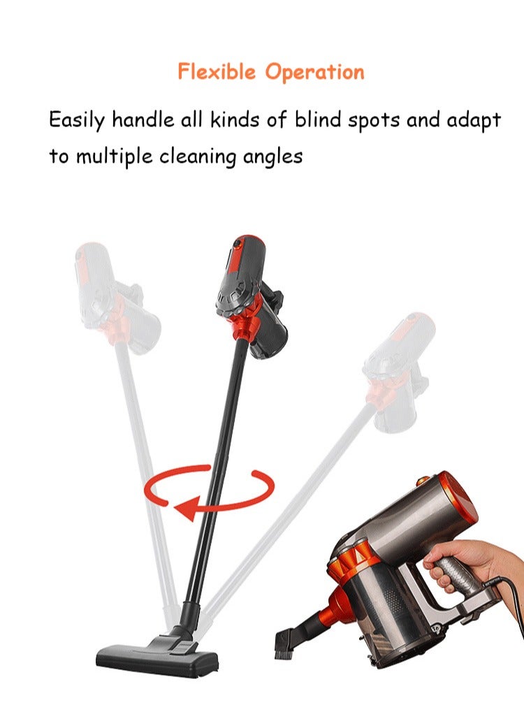 Joshberg 2 in 1 Vacuum Cleaner,4m Corded Upright Vacuum Cleaner,18000pa High Suction Stick Vacuum,600W 1.5L Large Capacity for Home, Hard Floor, Carpet,Bed,Car,GHA-585,Black - Image 4