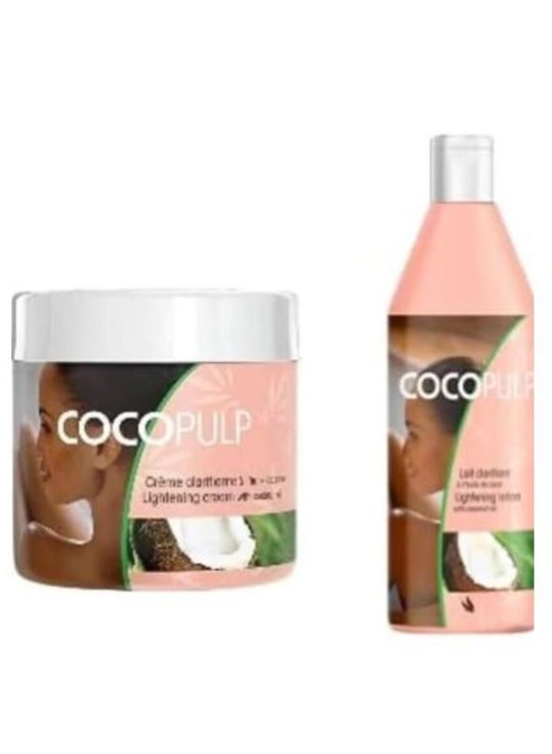 COCOPULP Set Lighten With Coconut Oil Lotion 500 ml + Cream300 ml