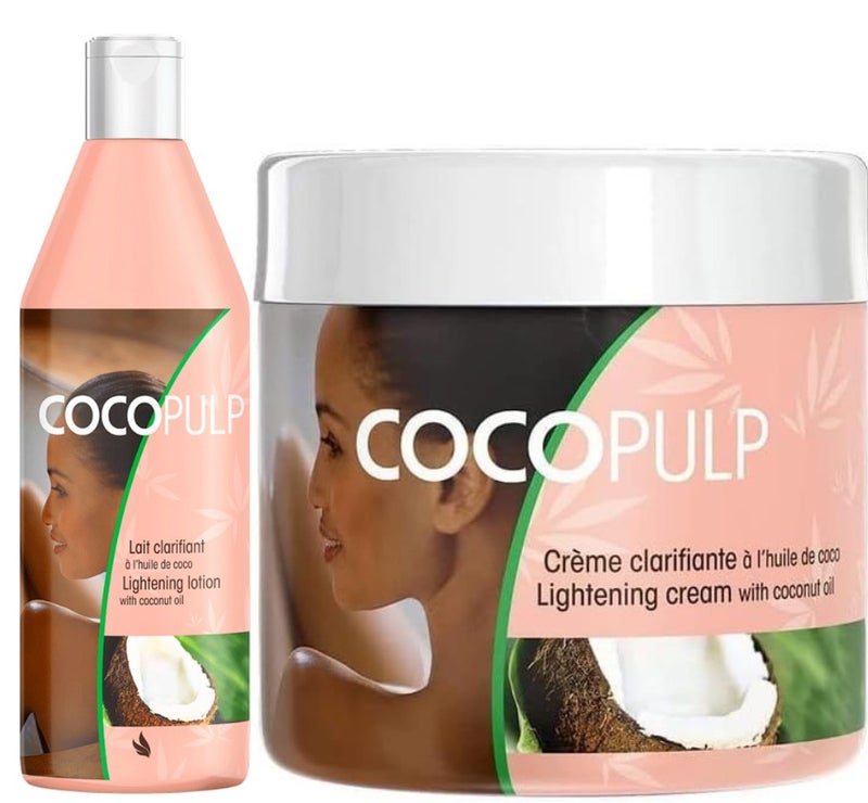 COCOPULP Set Lighten With Coconut Oil Lotion 500 ml + Cream300 ml - Image 1