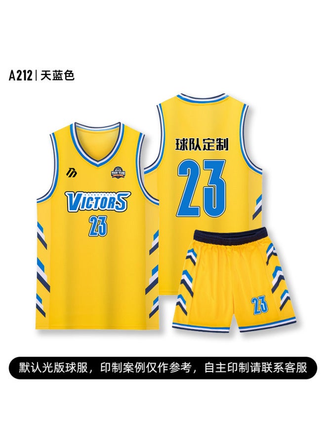 Summer Basketball Uniform Suit Boys And Primary School Students Training Camp Compeion Group Purchase Printed Children's Quick-drying Breathable Red Jersey
