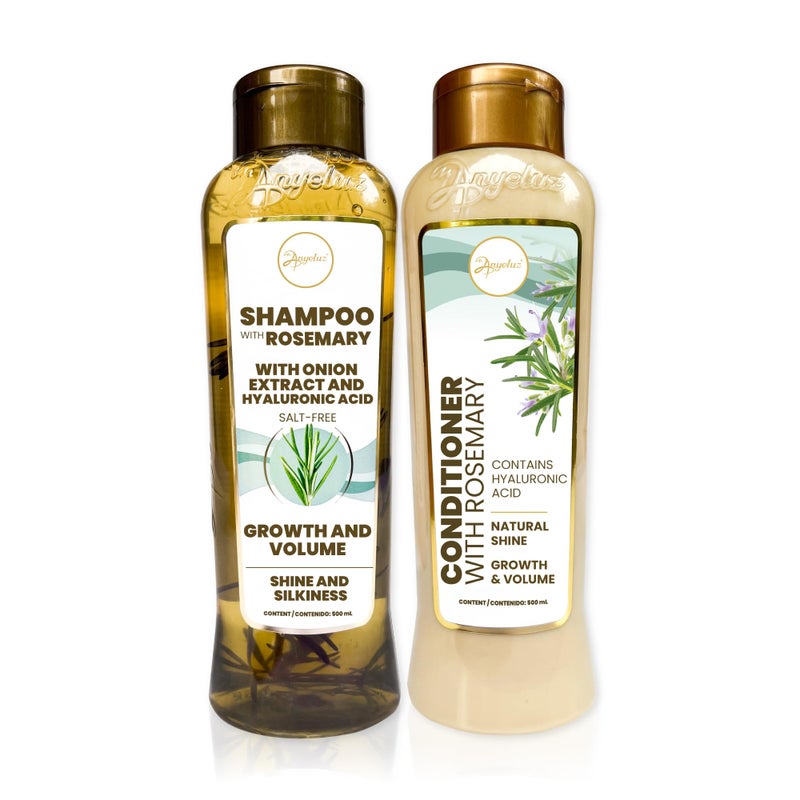 ANYELUZ ANYELUZ Rosemary Shampoo and Conditioner Set  With Hyaluronic Acid and Natural Extracts Strengthens and Hydrates Hair for Shine and Vitality 