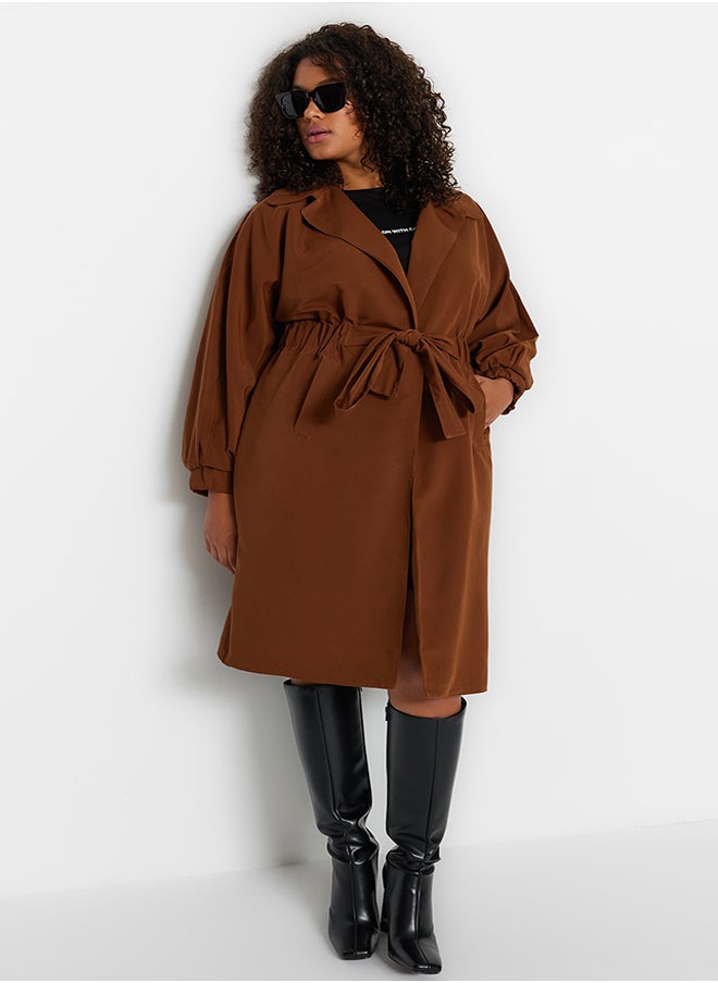 trendyol - Plus Size Trench Coat Trendyol Curve - Image 1