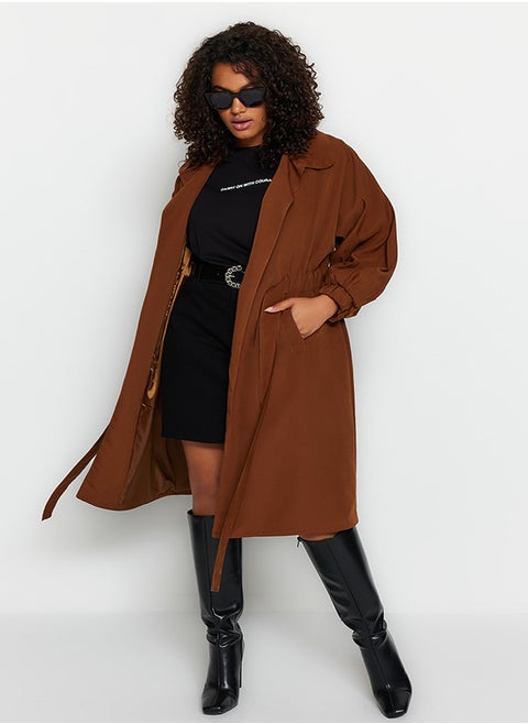 Plus Size Trench Coat Trendyol Curve