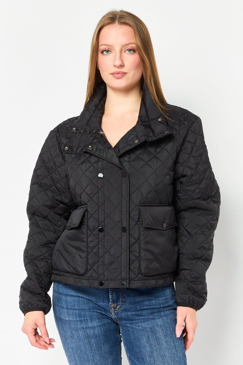 Andrew Marc Women Quilted Puffer Jacket, Black - Image 1
