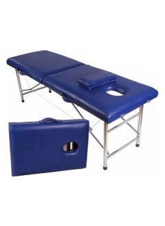 brunson Portable Bed Foldable Massage Tables with Pillow SPA Bed with Stainless Steel Frame 2 Fold Black for SPA Salon Tattoo Massage Therapeutic Treatment Massage Table Adjustable Table 180cm Long 70cm Wide 2 Fold PU Portable Salon Massage Bed  - Image 1