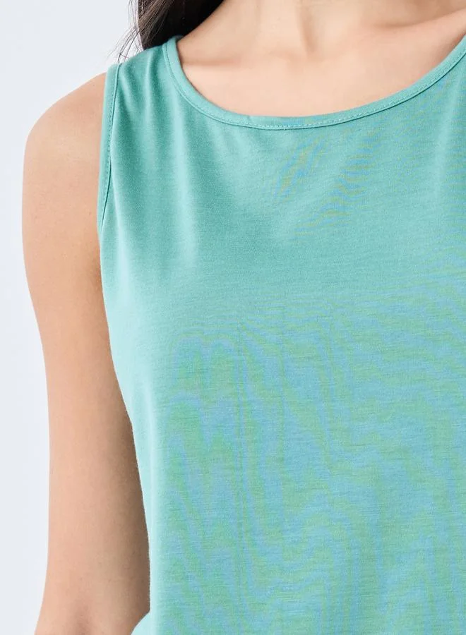 Styli Styli Patch Detail Tank and Damask Print Pyjama Set