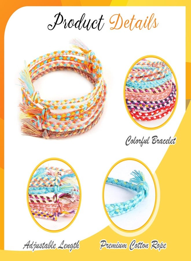 Equsion 50 Pcs Woven Wrap Friendship Bracelets Beach String Handmade Braided Adjustable Thread Bracelets for Women Party Favors Birthday Gifts - Image 2
