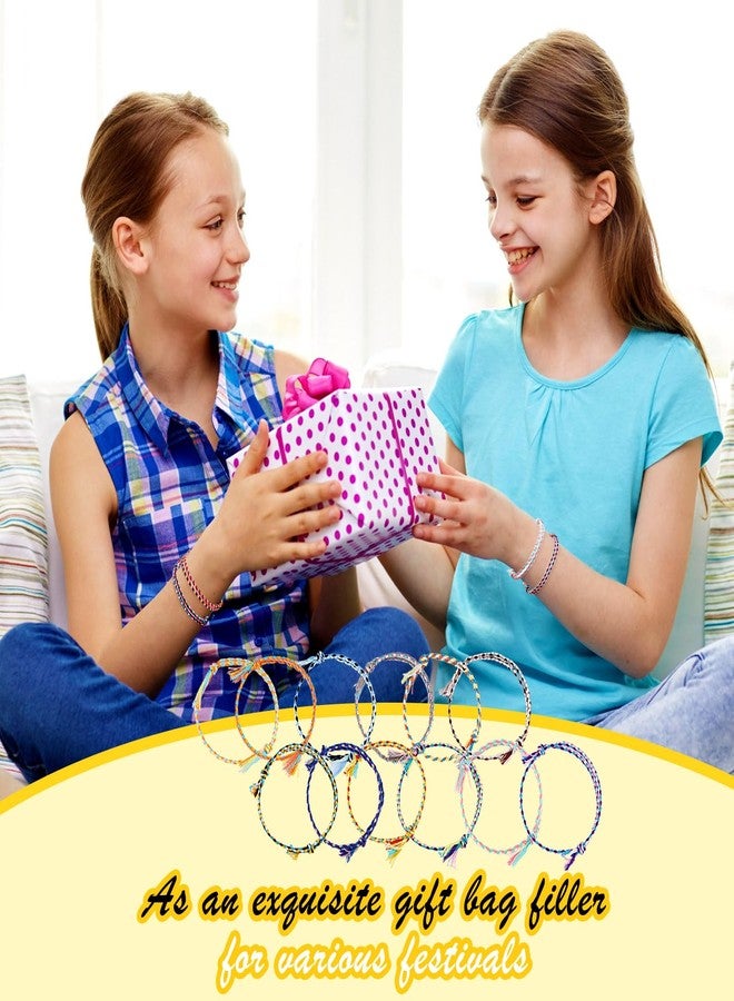 Equsion 50 Pcs Woven Wrap Friendship Bracelets Beach String Handmade Braided Adjustable Thread Bracelets for Women Party Favors Birthday Gifts - Image 5