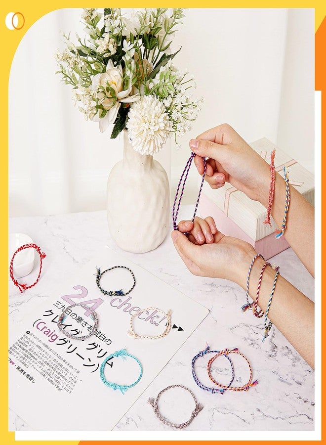 Equsion 50 Pcs Woven Wrap Friendship Bracelets Beach String Handmade Braided Adjustable Thread Bracelets for Women Party Favors Birthday Gifts - Image 4