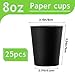 Fedmut 8oz Black Paper CupsPaper Coffee CupsDisposable Drinking Cups HotCold Beverage Paper CupsPaper Party Cups Ideal for Hot Water Juice Party Picnic25 Pack - Image 4