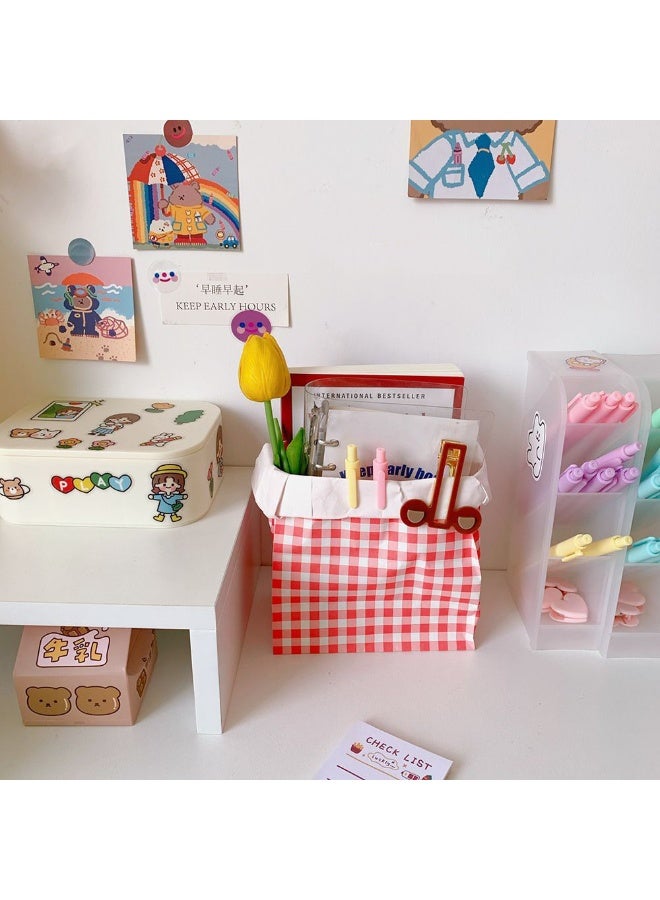 50pcs Multicoulour Grid Cute Sweet Girls Gift Bags For Birthday Weddings Party Holiday Present Storage Bags Personality DIY Small Gift Bags for Kids Birthday Party - Image 5