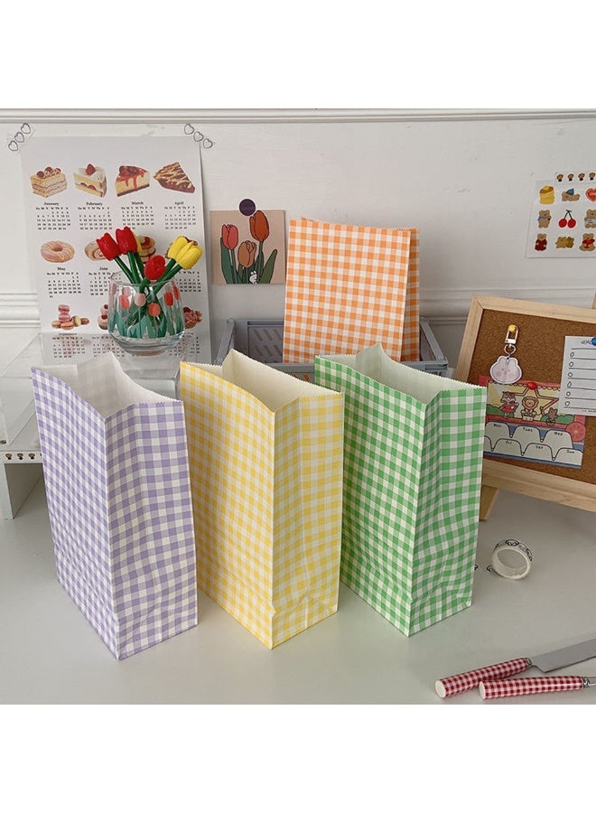 50pcs Multicoulour Grid Cute Sweet Girls Gift Bags For Birthday Weddings Party Holiday Present Storage Bags Personality DIY Small Gift Bags for Kids Birthday Party - Image 4