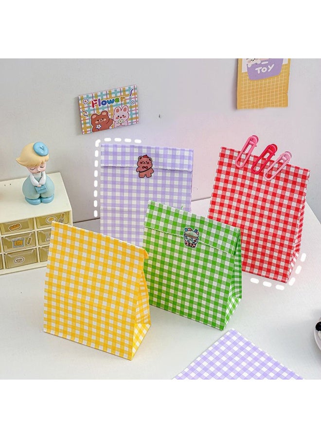 50pcs Multicoulour Grid Cute Sweet Girls Gift Bags For Birthday Weddings Party Holiday Present Storage Bags Personality DIY Small Gift Bags for Kids Birthday Party - Image 2