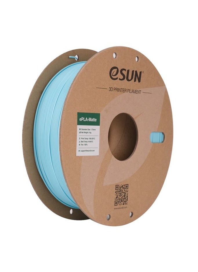 eSUN eSUN Matte PLA Filament 1.75 mm, Matte PLA 3D Printer Filament, Dimensional Accuracy +/- 0.02 mm, 1 kg Spool (2.2 lbs) 3D Printing Filament for 3D Printer, Matte Light Blue  - Image 1