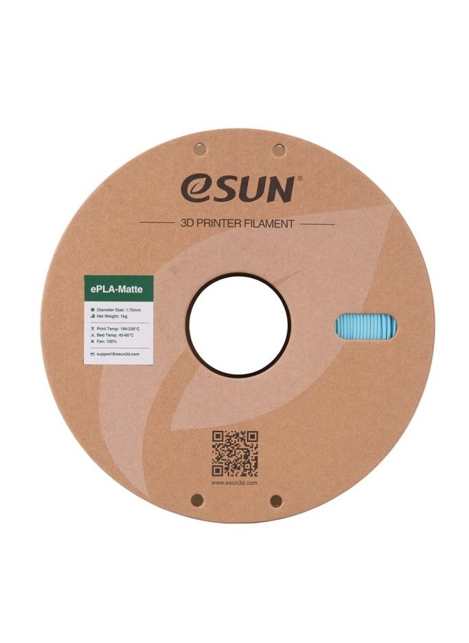 eSUN eSUN Matte PLA Filament 1.75 mm, Matte PLA 3D Printer Filament, Dimensional Accuracy +/- 0.02 mm, 1 kg Spool (2.2 lbs) 3D Printing Filament for 3D Printer, Matte Light Blue  - Image 2