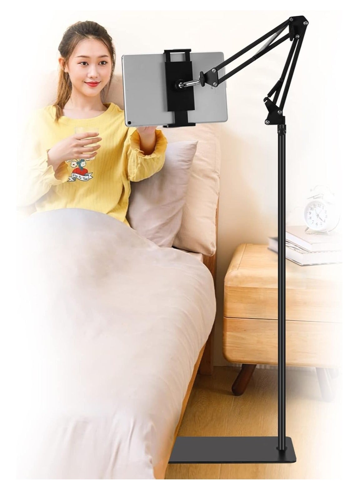 GUDOO Tablet Floor Stand, Adjustable Universal 360-degree Rotatable Metal Tablet Holder, Phone Stand for iPad/iPhoneX/iPad Pro or Other 3.5-11 Inch-Screen Devices