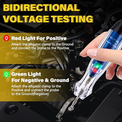 AWBLIN 101PCS Automotive Test Light Probe Kit, 3-72V DC LED Digital Automotive Circuit Tester, Car Retainer Clips & Fastener Remover & Terminal Pin Removal Tool Set with Black Carrying Case - Image 3