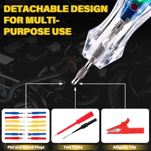 AWBLIN 101PCS Automotive Test Light Probe Kit, 3-72V DC LED Digital Automotive Circuit Tester, Car Retainer Clips & Fastener Remover & Terminal Pin Removal Tool Set with Black Carrying Case - Image 2