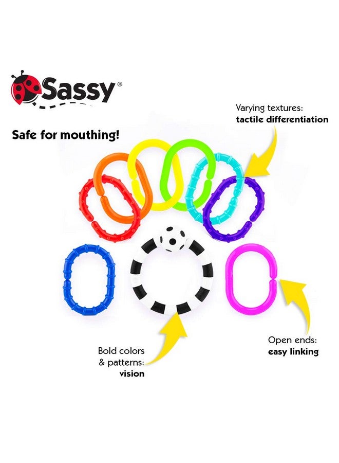 Sassy Ring O Links 9 Piece Set, Links For Stroller Or Carrier Seat, 0+ Months - Image 2