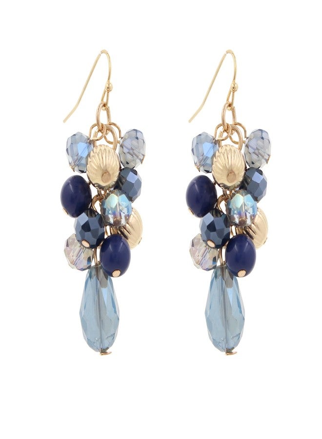 Xalroco Colorful Cluster Dangle Earrings for Women Trendy Statement Long Elegant Sparkly Drop Earrings Boho Fancy Teardrop Dangly Earrings Jewelry Gift (blue) - Image 1