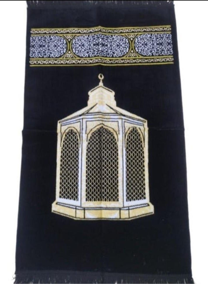 في آي بي سجادة المقام الفاخرة أسود / أبيض 110x70 سم