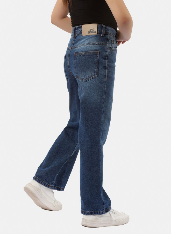 EGY WEAR Girls Navy Jeans Pants - Image 2
