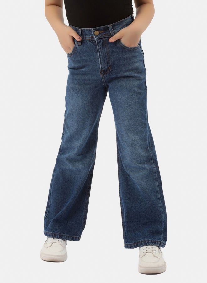 EGY WEAR Girls Navy Jeans Pants - Image 3
