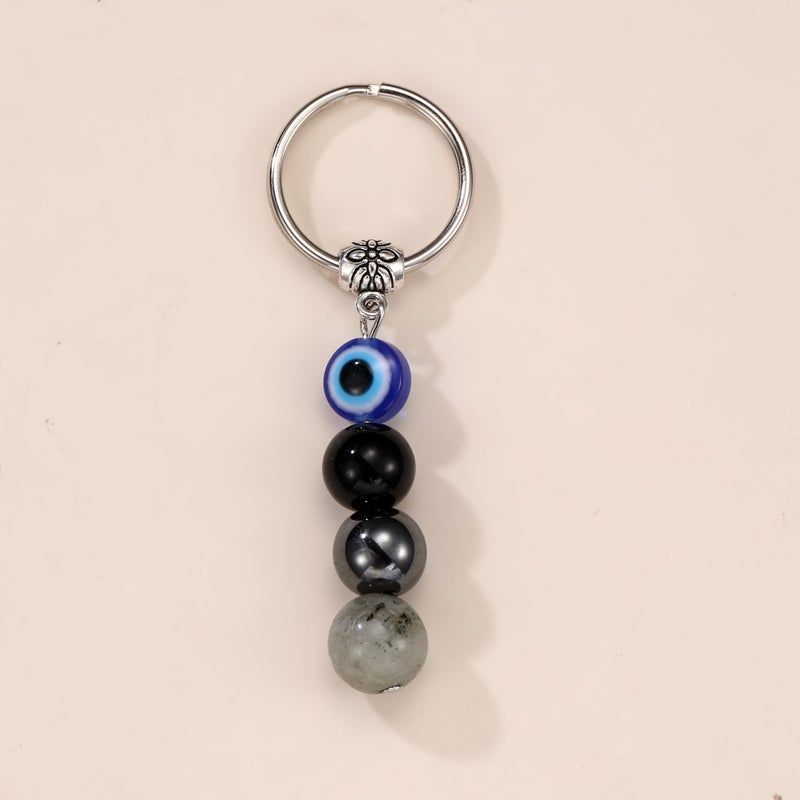 GINAZL Evil Eye Keychain, Natural Crystal Keychains for Women Protection Charm for Women Men Car Key Ring Bag Purse Charms for handbags Good Luck Keychain (TT) - Image 3