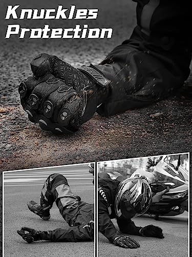 COFIT Breathable Mesh Motorcycle Gloves, Touchscreen Protective Motorbike Gloves for Men and Women BMX ATV MTB Riding, Road Racing, Motocross Racing, Cycling Black M - Image 5