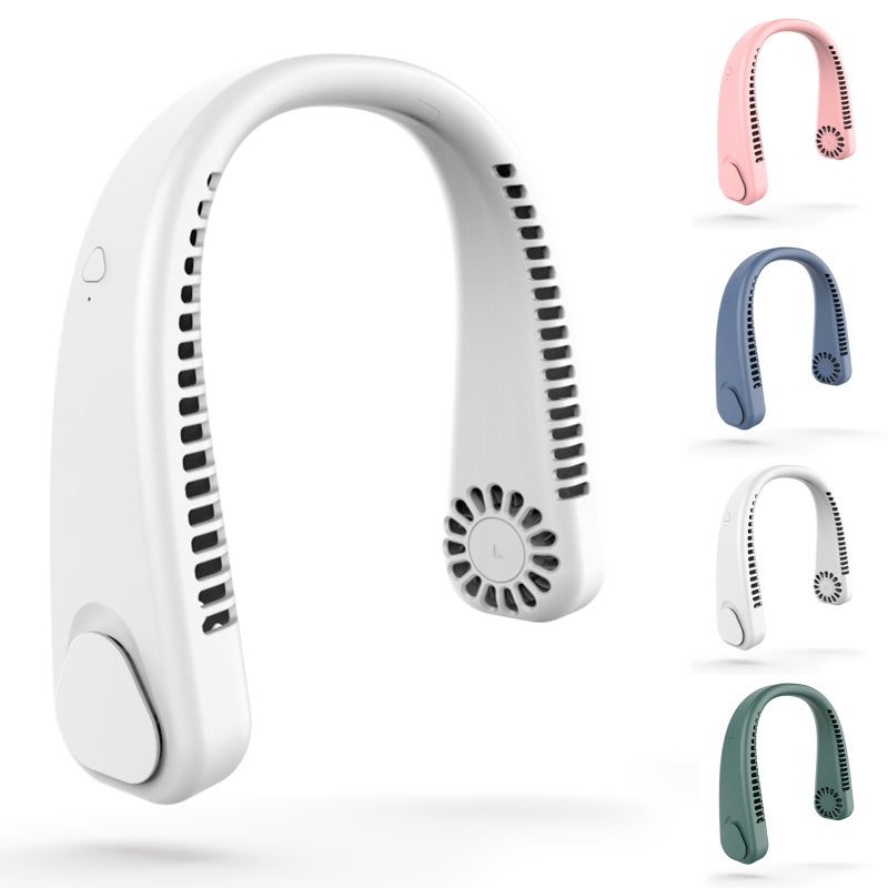 Portable Neck Fan Hand USB Fan Rechargeable Neck Fan Leafless 3 Speeds for Office Travel Outdoor Camping - Image 2