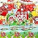 Fiesec Farm Birthday Decorations 212 PCs  Farm Animal Birthday Party Supplies with Red Barn Backdrop Balloon Garland Tableware Set Plates Napkins Cups Cutlery Serves 20 Guests - Image 4