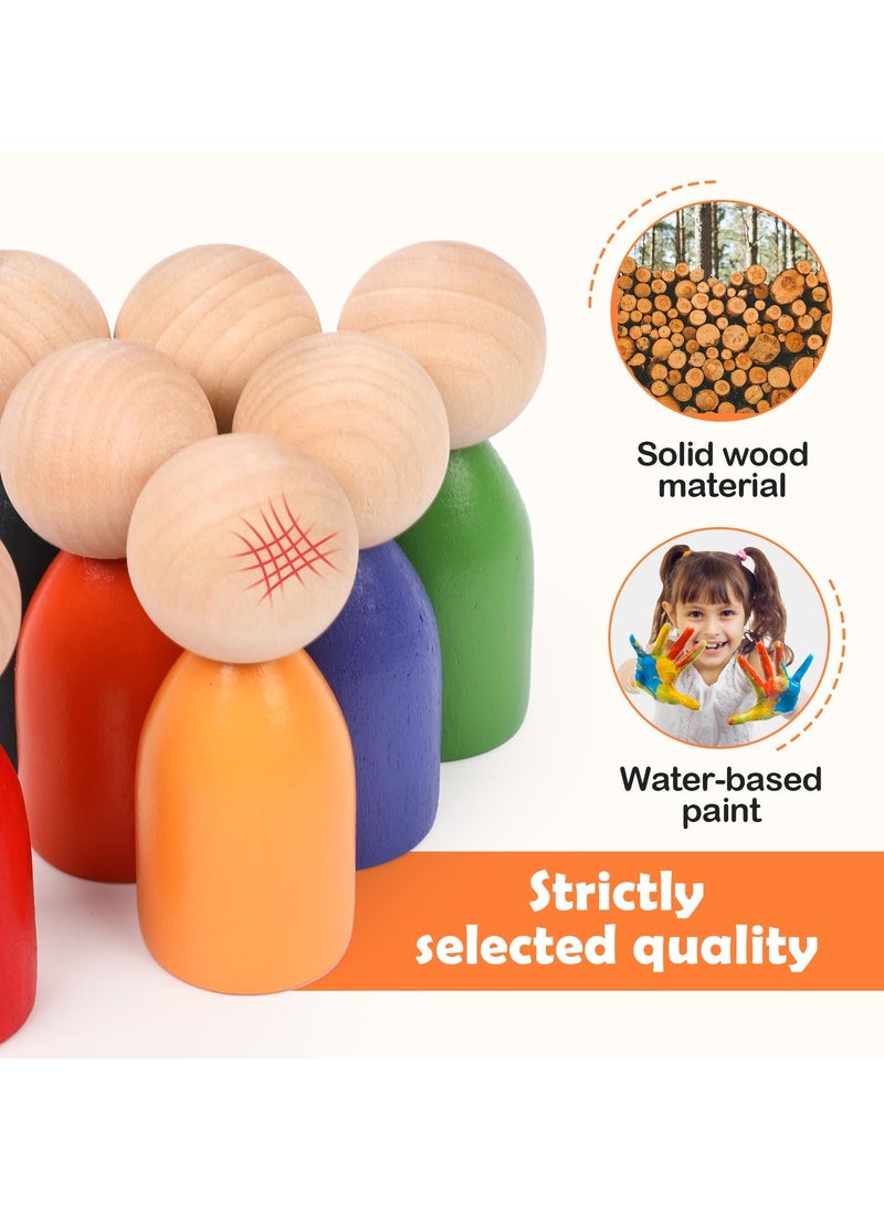 Mr. Penda - Montessori Wooden Balls in Cups, Toddler Color Sorting Toys and Matching Game, Preschool Learning Activities Educational Fine Motor Skill Toy for Kids - Image 1